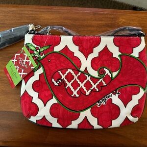 Brighton Red and White Cosmetic Bag with Geometric Design